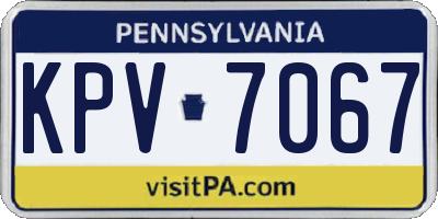 PA license plate KPV7067