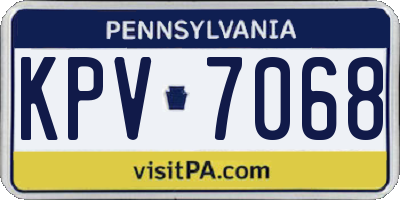 PA license plate KPV7068