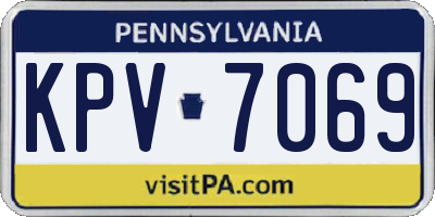 PA license plate KPV7069