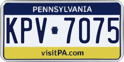 PA license plate KPV7075