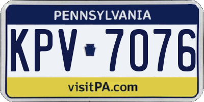 PA license plate KPV7076