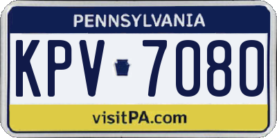 PA license plate KPV7080