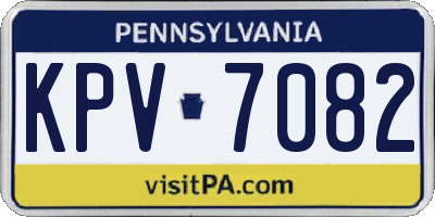 PA license plate KPV7082