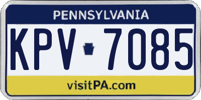 PA license plate KPV7085