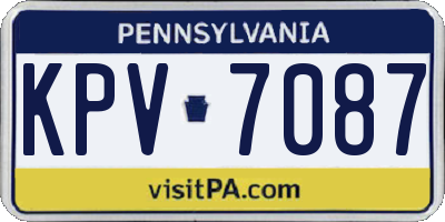 PA license plate KPV7087