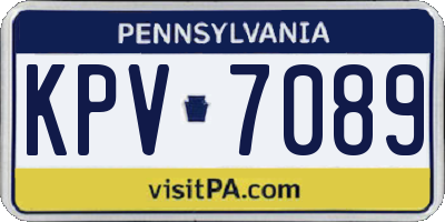PA license plate KPV7089