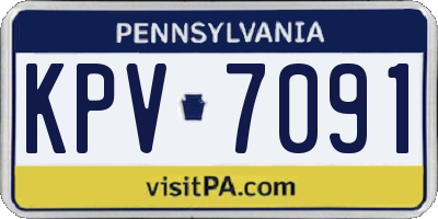 PA license plate KPV7091