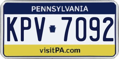 PA license plate KPV7092
