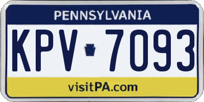 PA license plate KPV7093