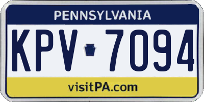 PA license plate KPV7094