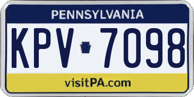 PA license plate KPV7098