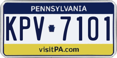PA license plate KPV7101