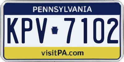 PA license plate KPV7102