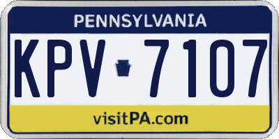 PA license plate KPV7107