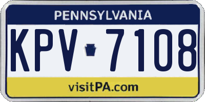 PA license plate KPV7108