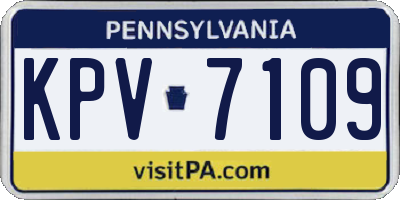 PA license plate KPV7109