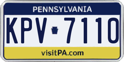 PA license plate KPV7110