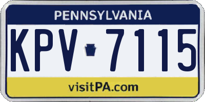 PA license plate KPV7115