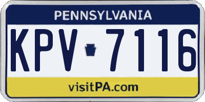 PA license plate KPV7116