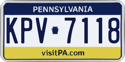 PA license plate KPV7118