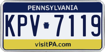 PA license plate KPV7119