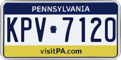 PA license plate KPV7120
