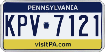 PA license plate KPV7121