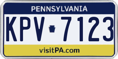 PA license plate KPV7123