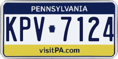 PA license plate KPV7124
