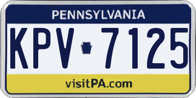 PA license plate KPV7125