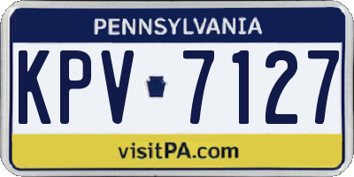 PA license plate KPV7127
