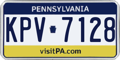 PA license plate KPV7128