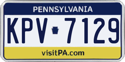 PA license plate KPV7129