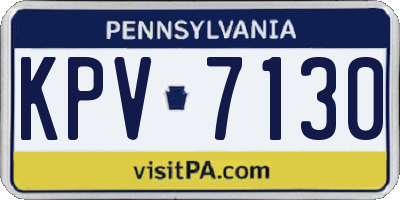 PA license plate KPV7130