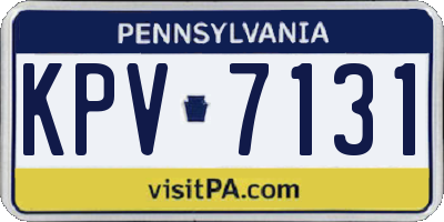 PA license plate KPV7131