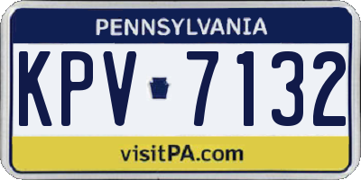 PA license plate KPV7132