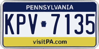 PA license plate KPV7135