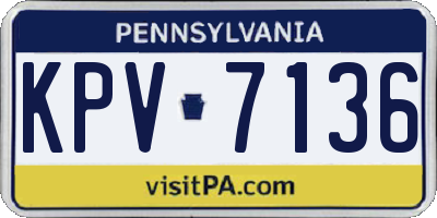 PA license plate KPV7136