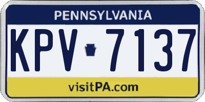 PA license plate KPV7137