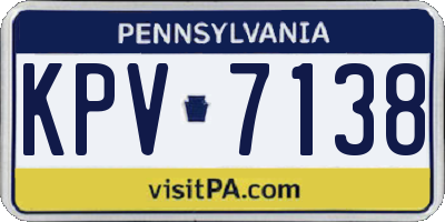 PA license plate KPV7138