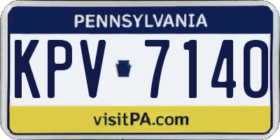 PA license plate KPV7140