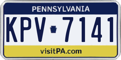 PA license plate KPV7141