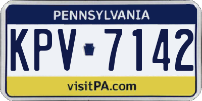 PA license plate KPV7142