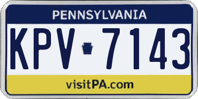 PA license plate KPV7143