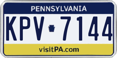 PA license plate KPV7144
