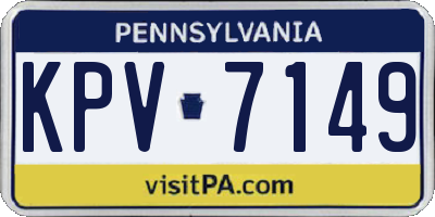 PA license plate KPV7149