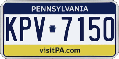 PA license plate KPV7150