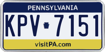 PA license plate KPV7151