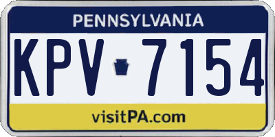 PA license plate KPV7154