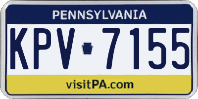 PA license plate KPV7155